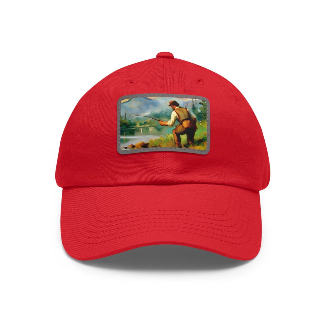 Fisherman Dad Hat with Leather Patch (Rectangle)