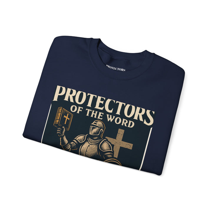 Knight Shield Crewneck Sweatshirt — "Protectors of the Word Victory"
