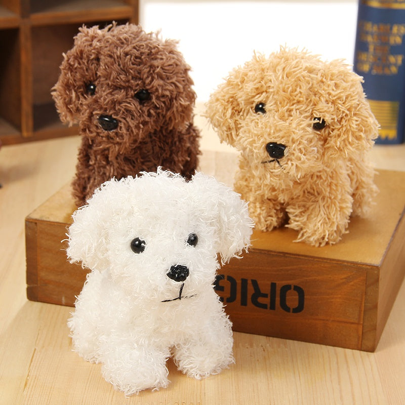 Plush Teddy Dog Pendant Soft Stuffed Toy Keychain for Gifts and Decorations
