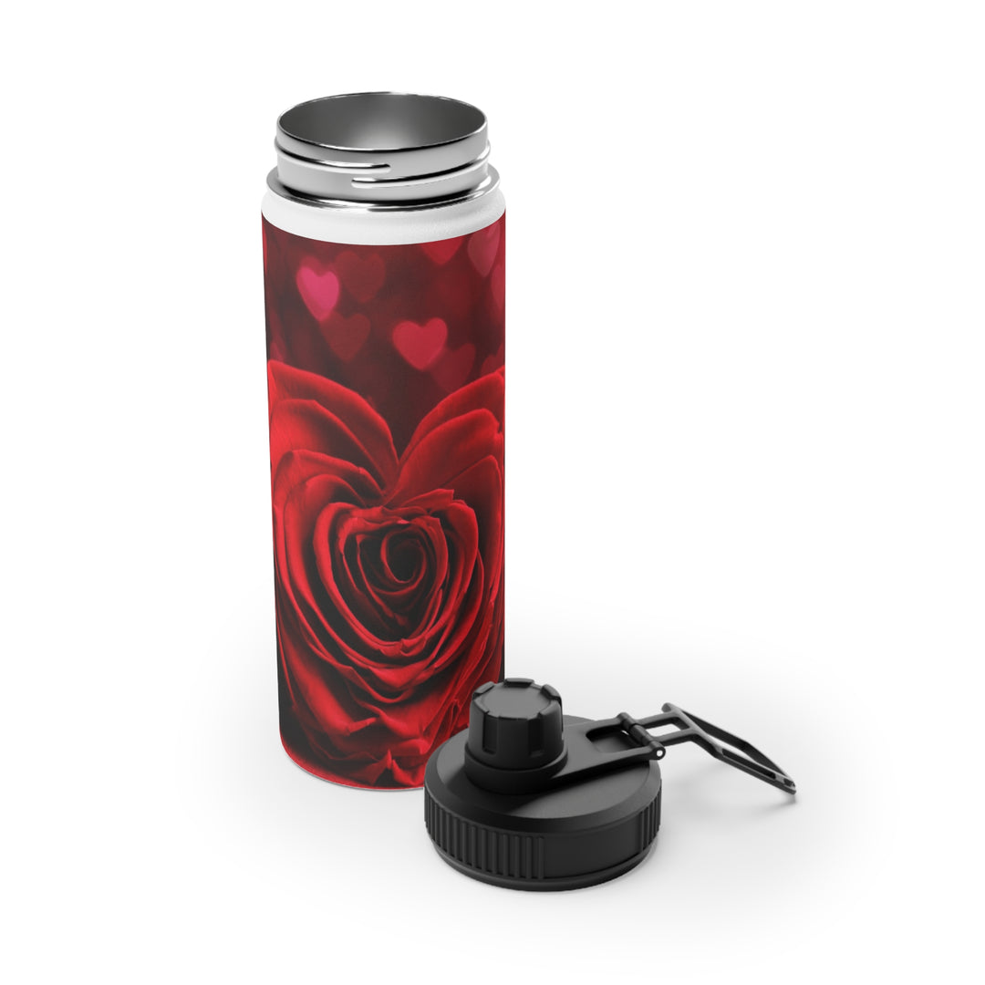 Roses Stainless Steel Water Bottle, Sports Lid