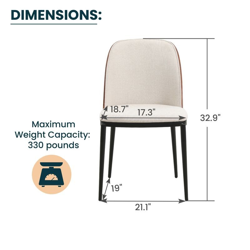 Chair with dimensions labeled on a white background.
