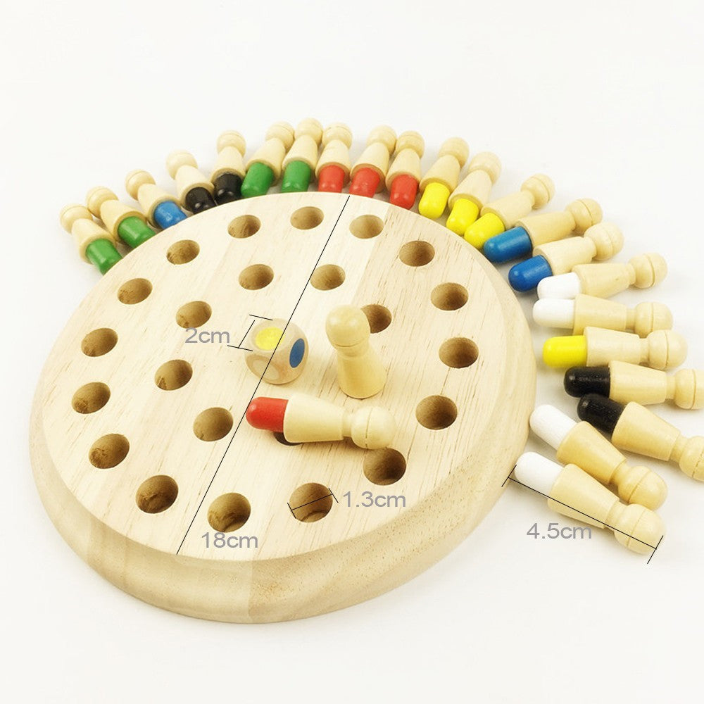 Montessori Wooden Memory Matchstick Chess Educational Puzzle Game