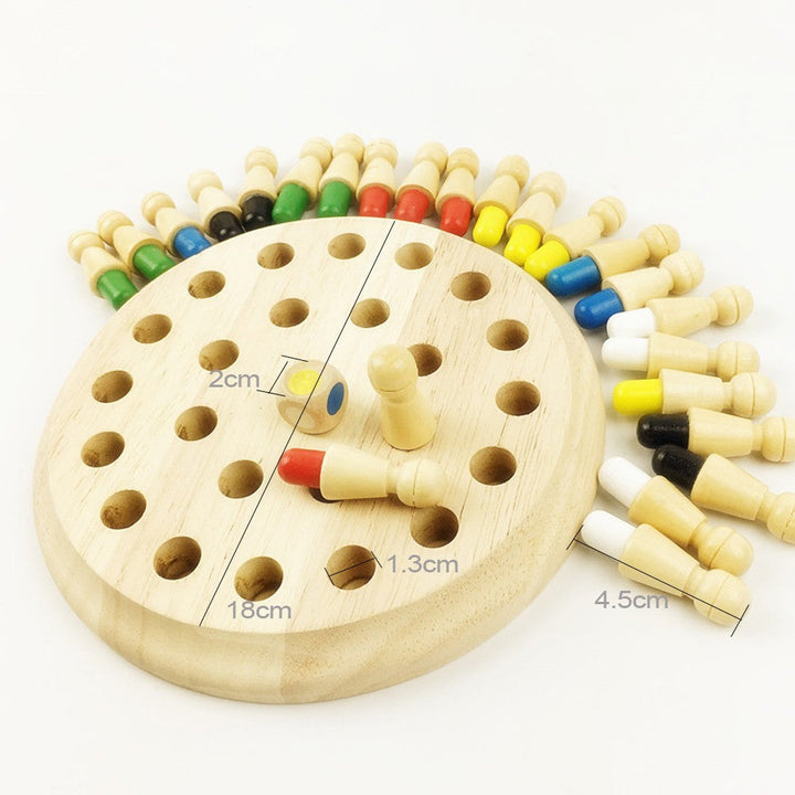 Montessori Wooden Memory Matchstick Chess Educational Puzzle Game