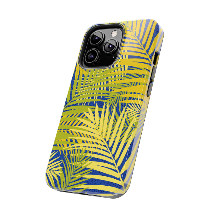 iPhone Palms on Blue Tough Phone Case