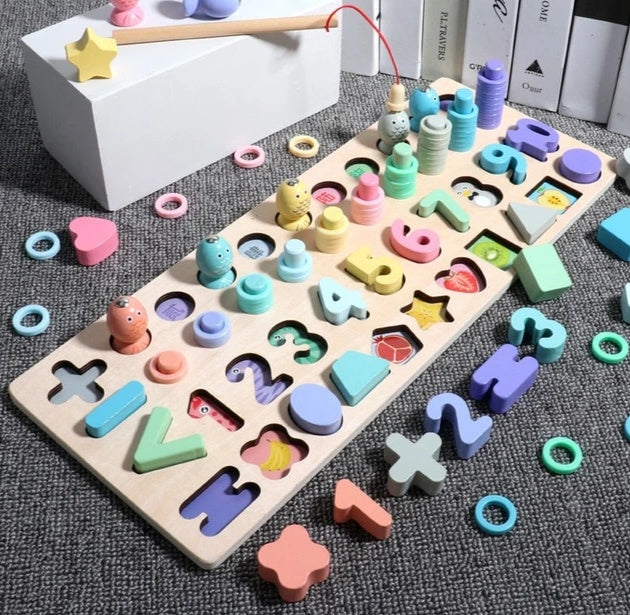 3D Alphabet and Number Puzzle – Wooden Educational Toy for Toddlers