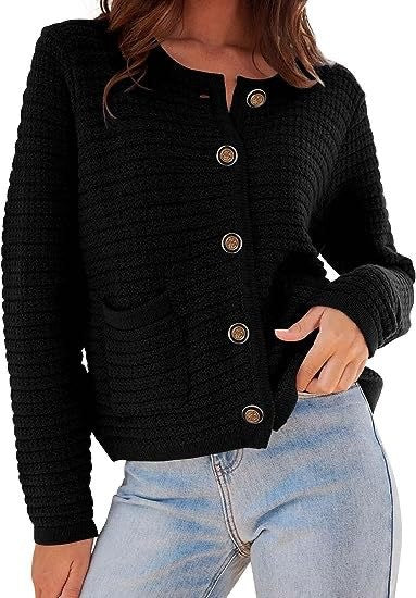 Textured Button Front Cardigan