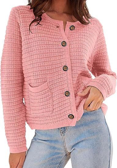 Textured Button Front Cardigan