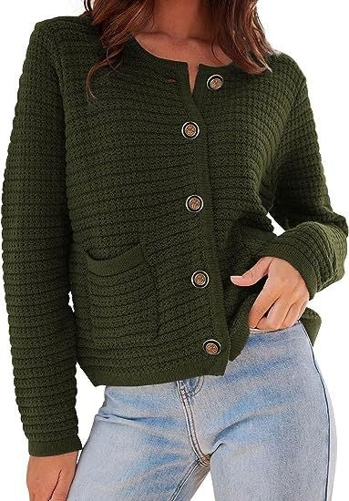 Textured Button Front Cardigan