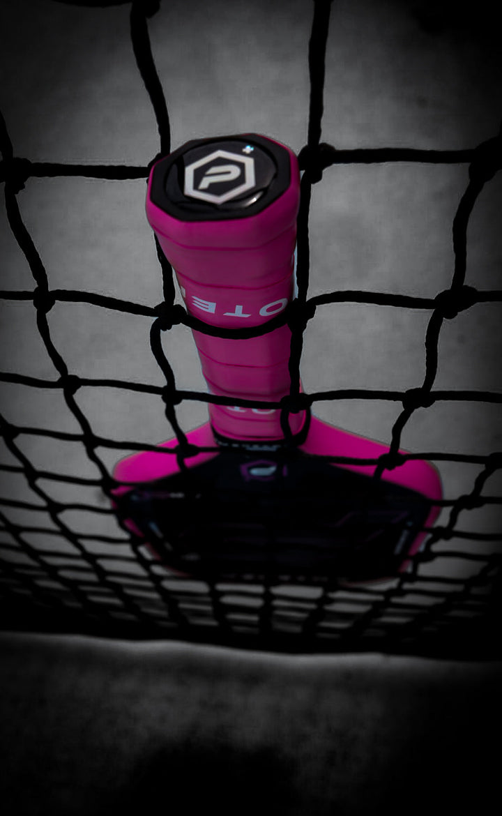 P+ PowerSpin Carbon COREx3 Pickleball Paddle (Neon Pink) Handle