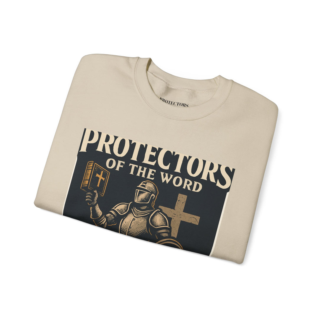 Knight Shield Crewneck Sweatshirt — "Protectors of the Word Victory"