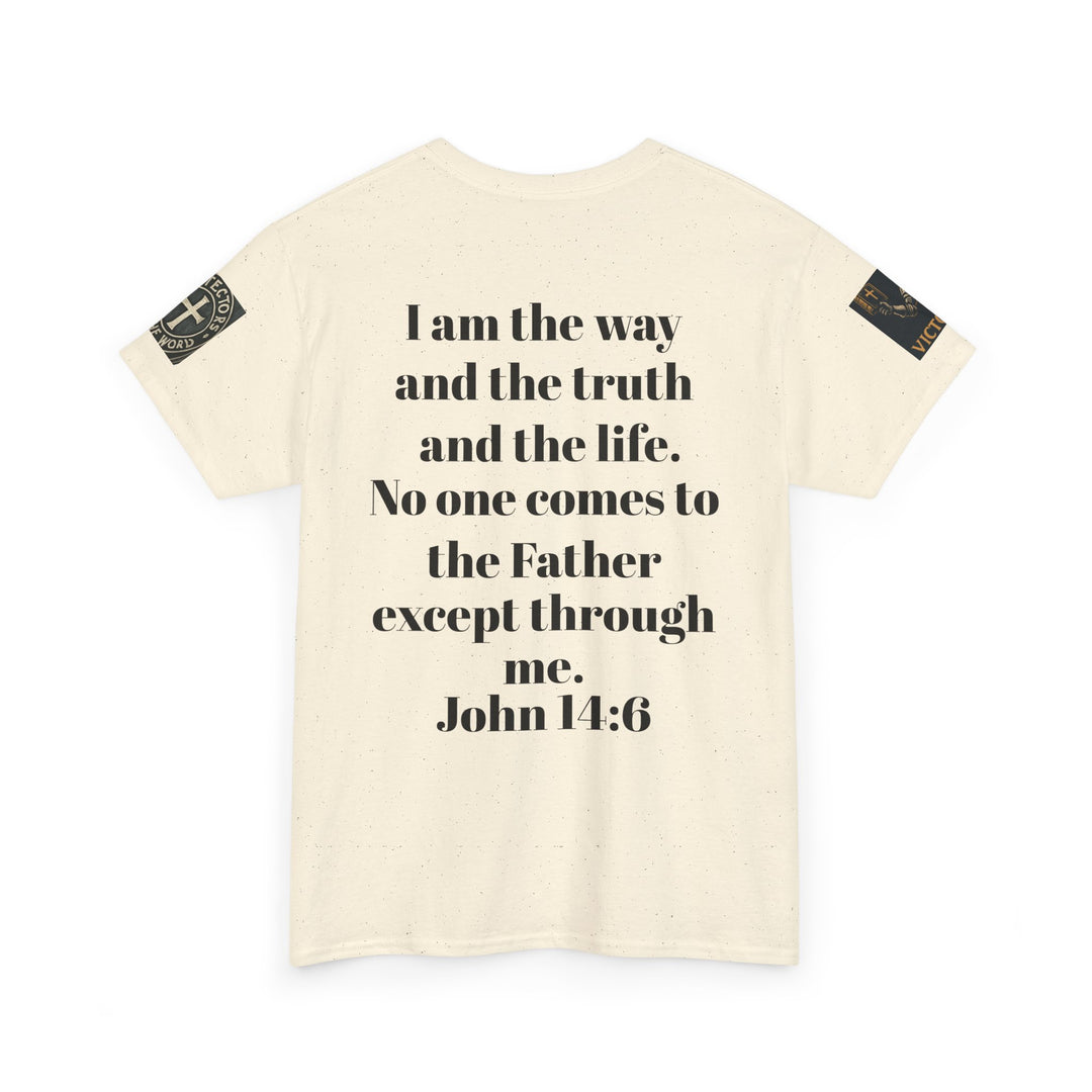 Protectors of the Word Premium Christian T-Shirt — 'Victory' Knight Design with John 14:6 Scripture