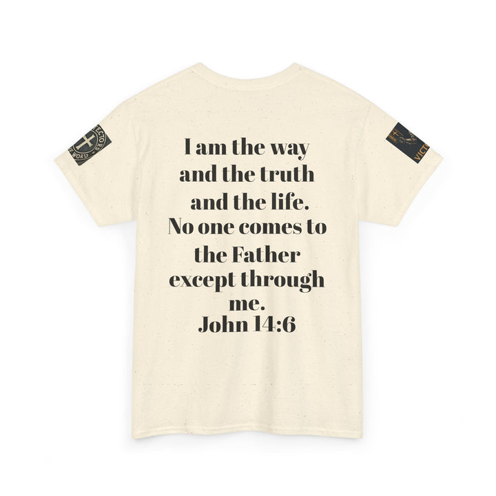 Protectors of the Word Premium Christian T-Shirt — 'Victory' Knight Design with John 14:6 Scripture