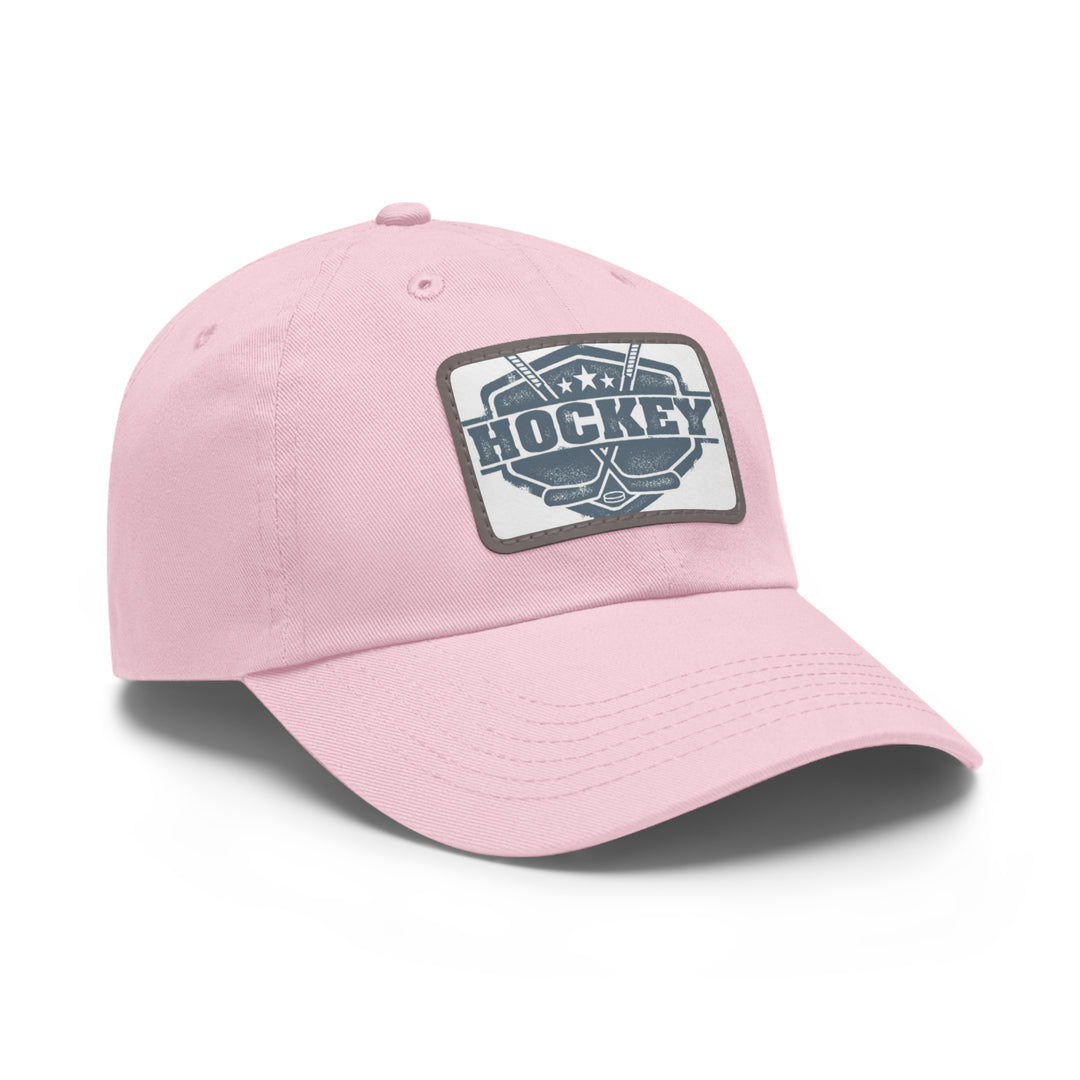 Hockey Dad Hat with Leather Patch (Rectangle)