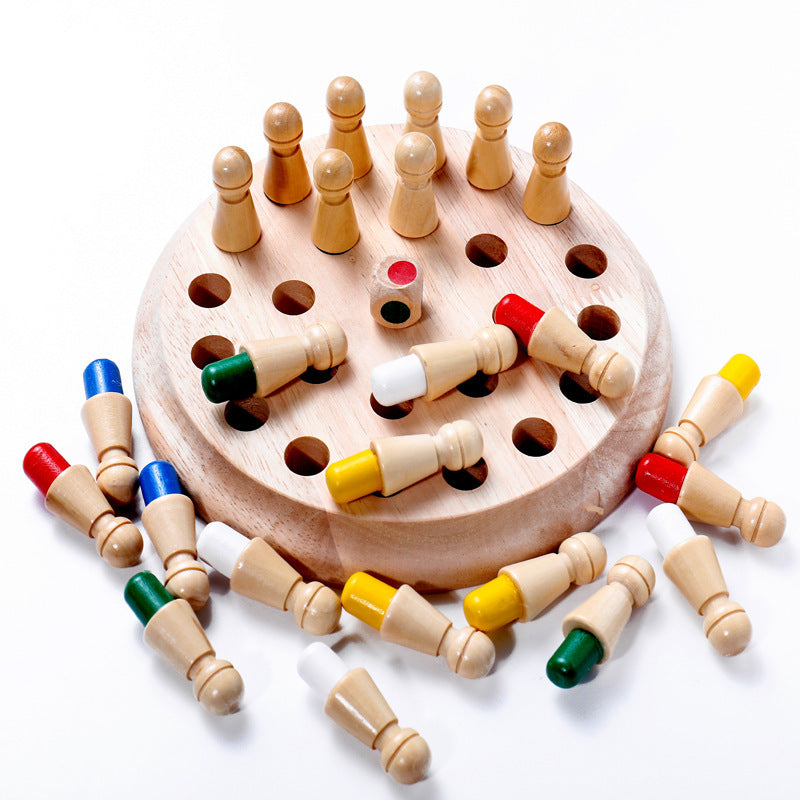Wooden Memory Chess Game Educational Brain Training Toy for Kids