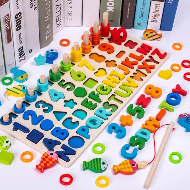 3D Alphabet and Number Puzzle – Wooden Educational Toy for Toddlers
