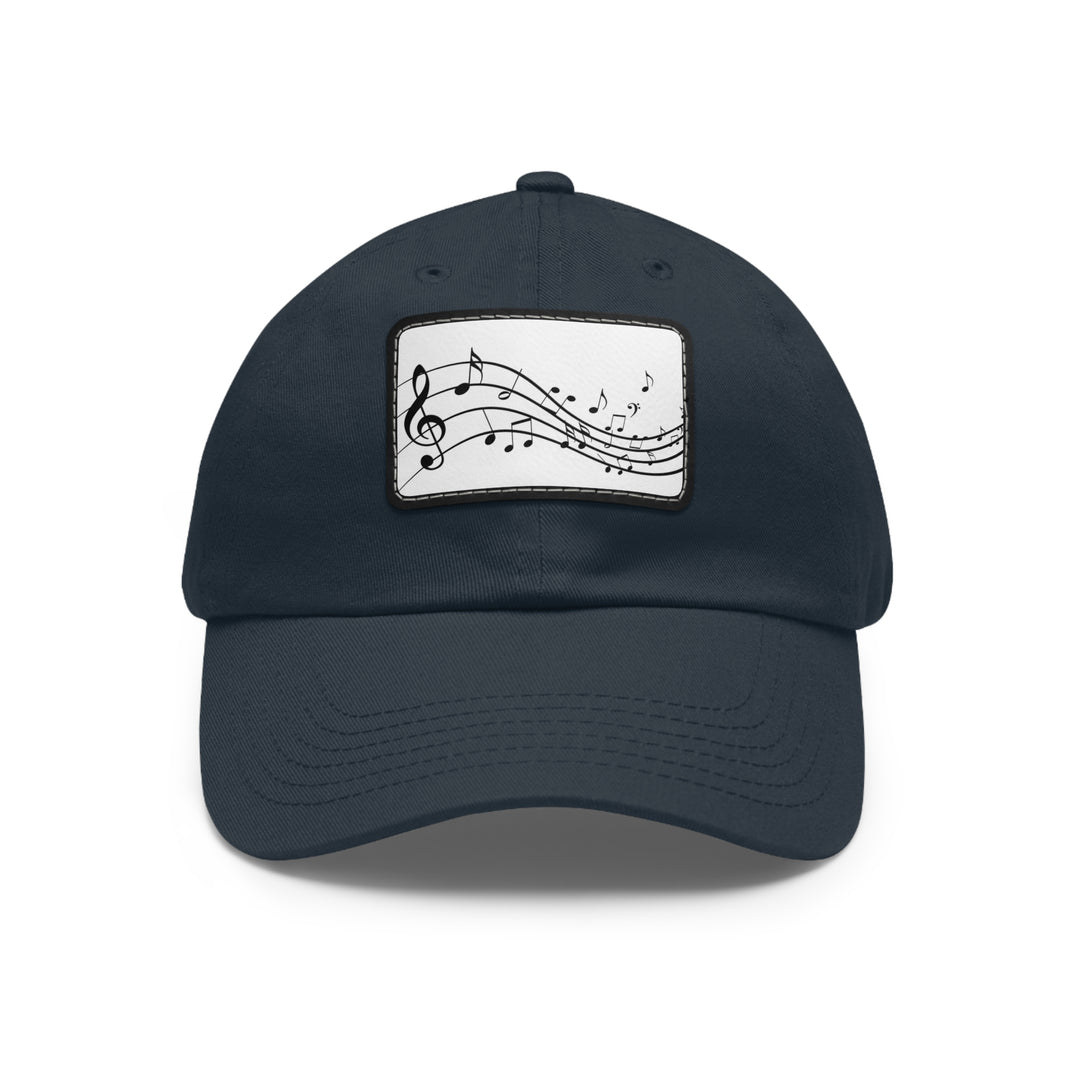 Music Clef Dad Hat with Leather Patch (Rectangle)