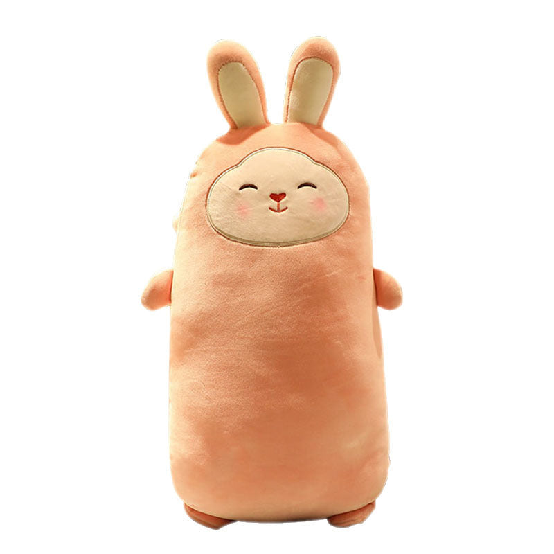 Plush toy with a rabbit design on a white background.