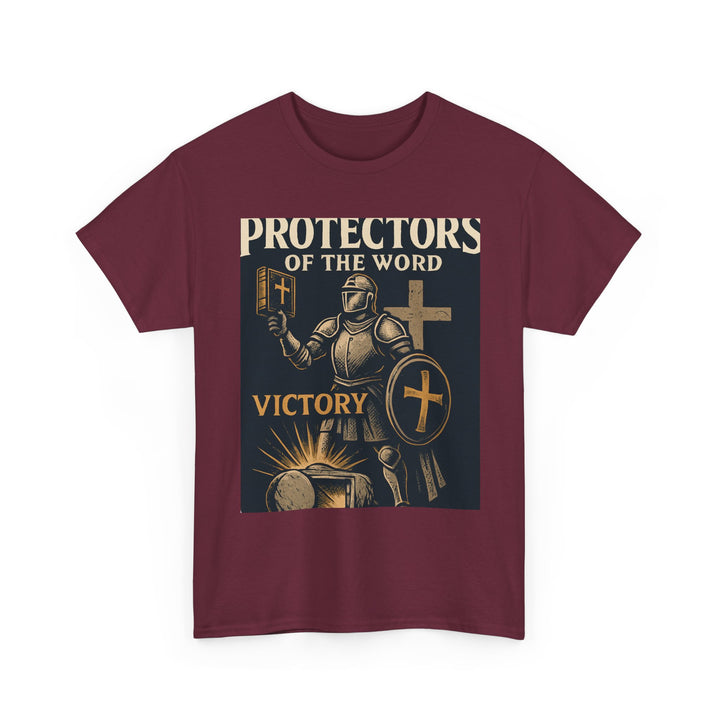 Protectors of the Word Christian T-Shirt No Sleeve Design — 'Victory' Knight Design with John 14:6 Scripture