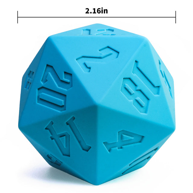 Large Blue Silicone d20 Dice 55mm | RPG Dice Novelty Piece