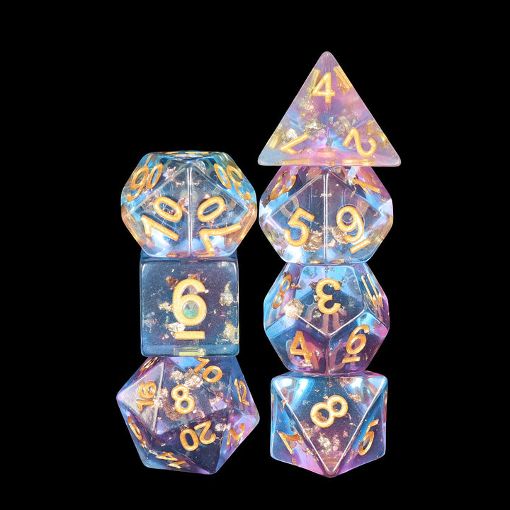 Scattered Stars 7-Dice Set Resin Dungeons and Dragons Dice Sharp Edge