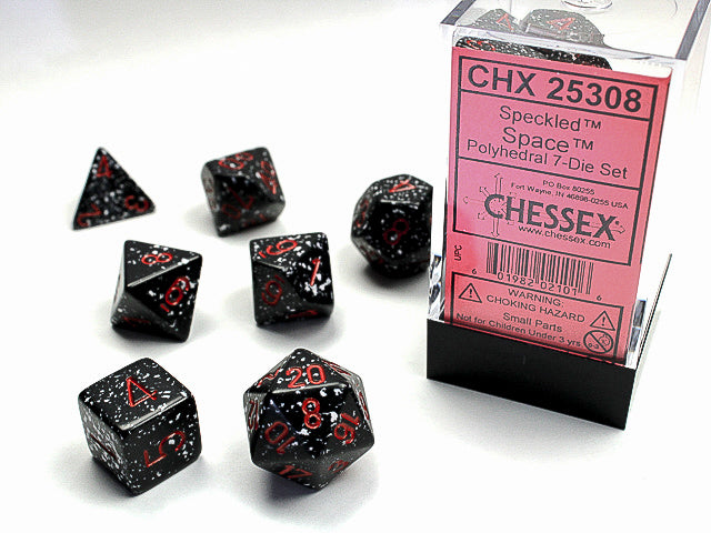 Speckled® Polyhedral Space™ 7-Die Set Dnd Dice Set CHX25346 White/Black