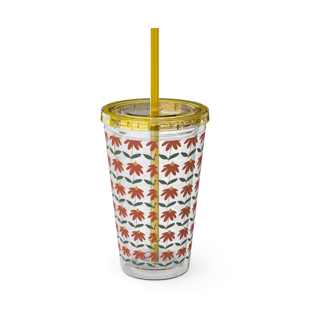 Gerbera Sunsplash Tumbler with Straw, 16oz