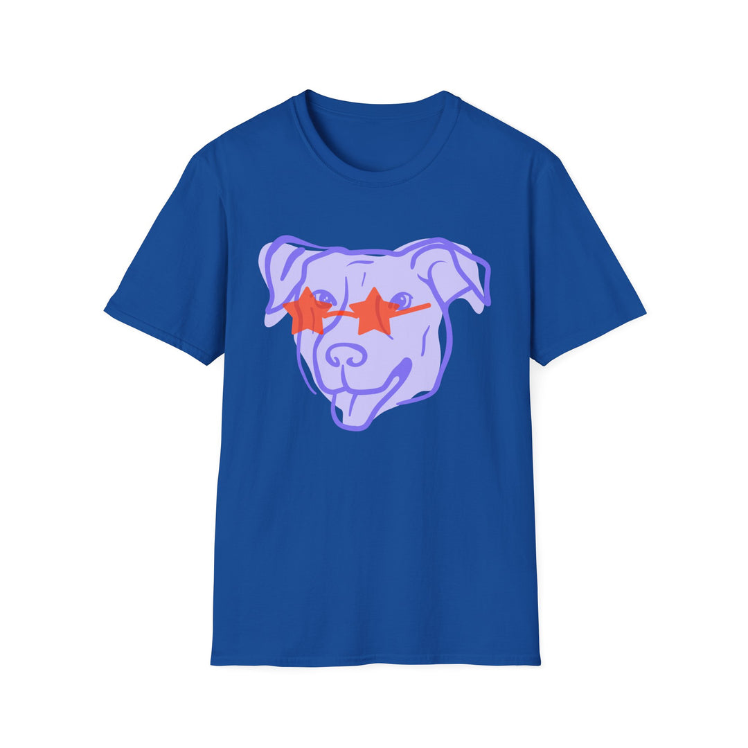 Puppy With Star Glasses Unisex Softstyle T-Shirt