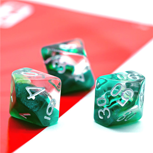 Green Demon Eye Dragon Eye Dice 7-Dice Set Resin Dungeons and Dragons Dice