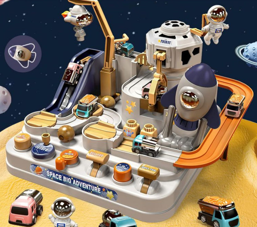 Adventure Parking Lot Car Track – Interactive Rail Toy Set for Kids