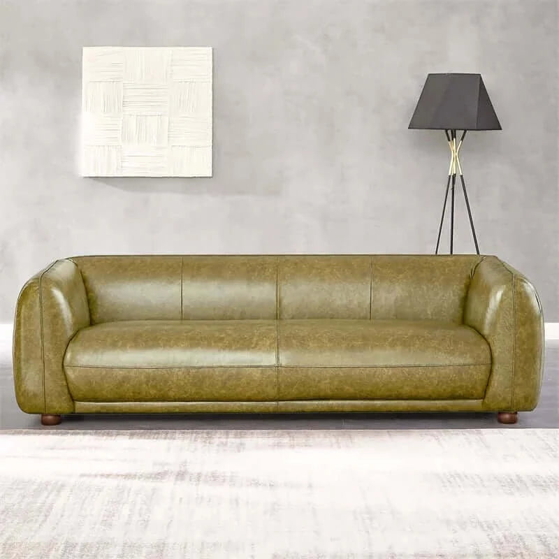 Marlon Luxury Italian Leather Sofa Green