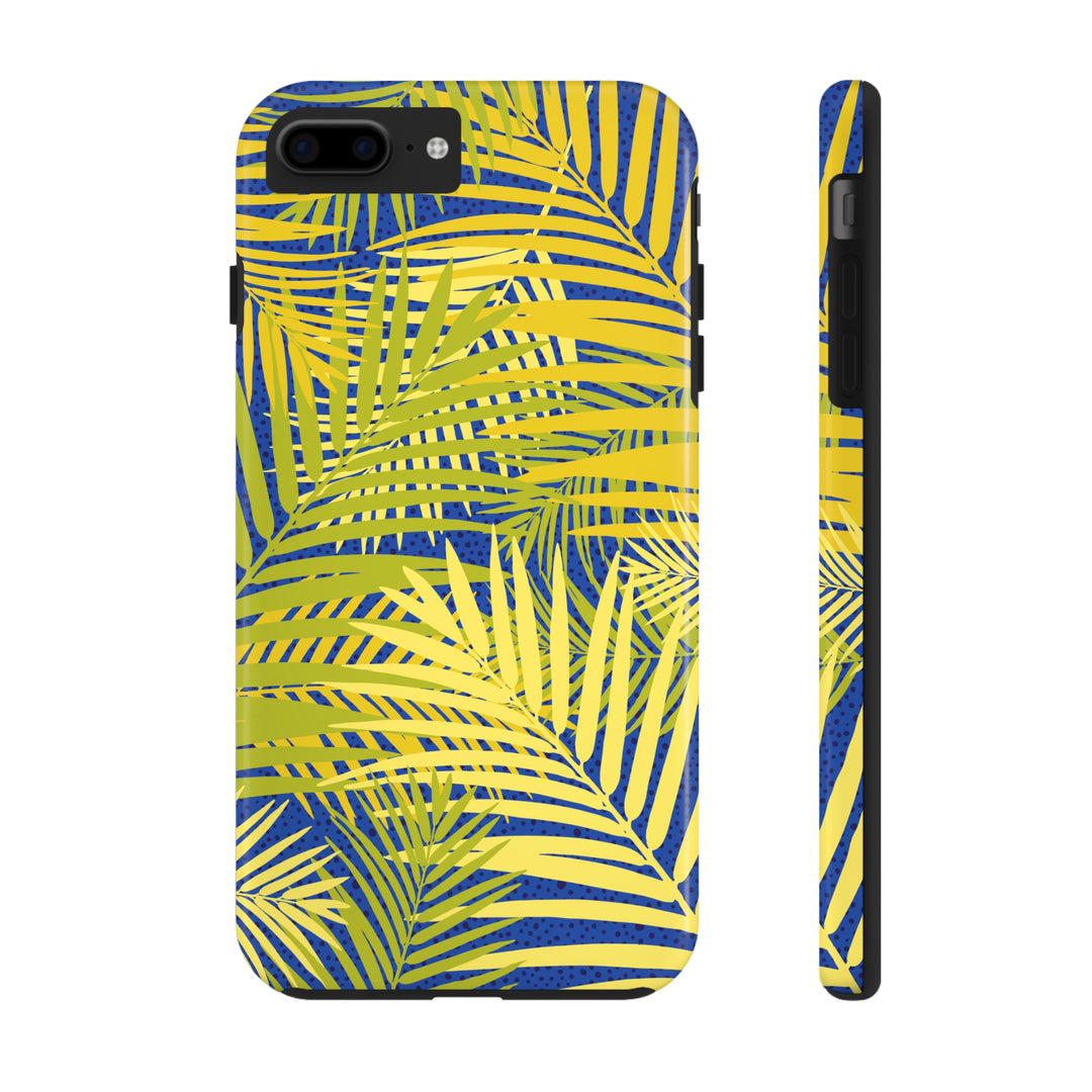 iPhone Palms on Blue Tough Phone Case