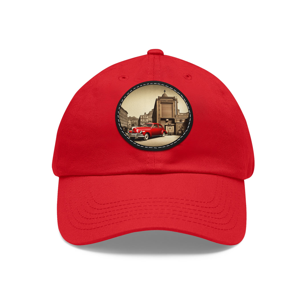 Dad Hat with Leather Patch (Round)