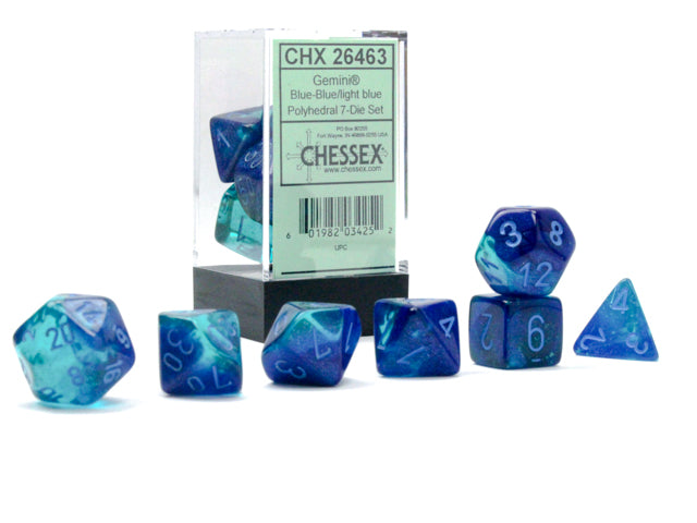 Gemini® Polyhedral Blue-Blue/light blue Luminary™ 7-Die Set  / 16mm / 12mm