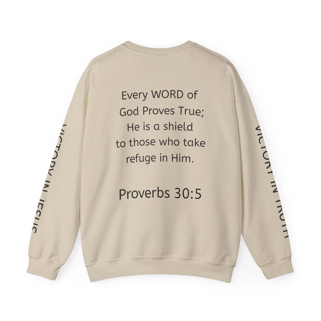 Knight Shield Crewneck Sweatshirt — "Protectors of the Word Victory"