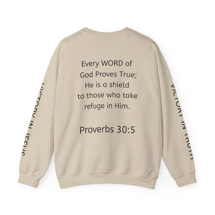 Knight Shield Crewneck Sweatshirt — "Protectors of the Word Victory"
