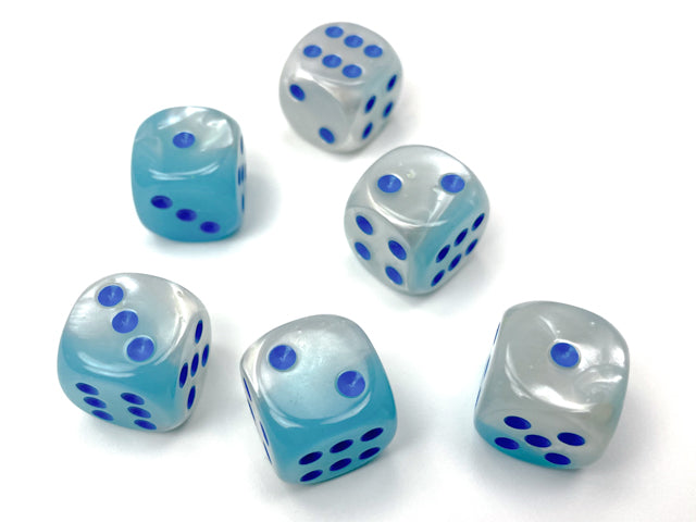 Gemini® Polyhedral Pearl Turquoise-White/blue Luminary™ 7-Die Set /16mm/12mm