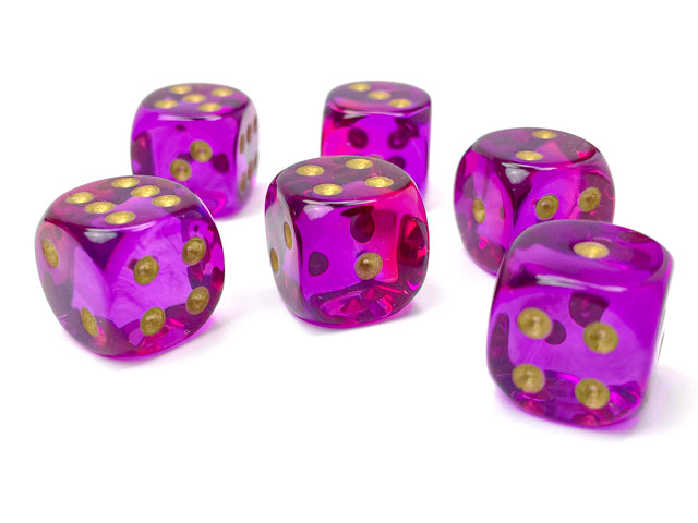 Gemini® Polyhedral Translucent Red-Violet/gold 7-Die Set /16mm/12mm