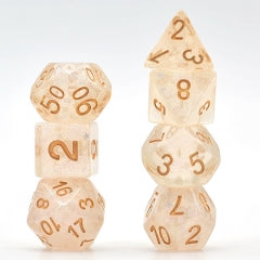 Shimmering Glitter Stars Dice Series Iridescent 7-Dice Set