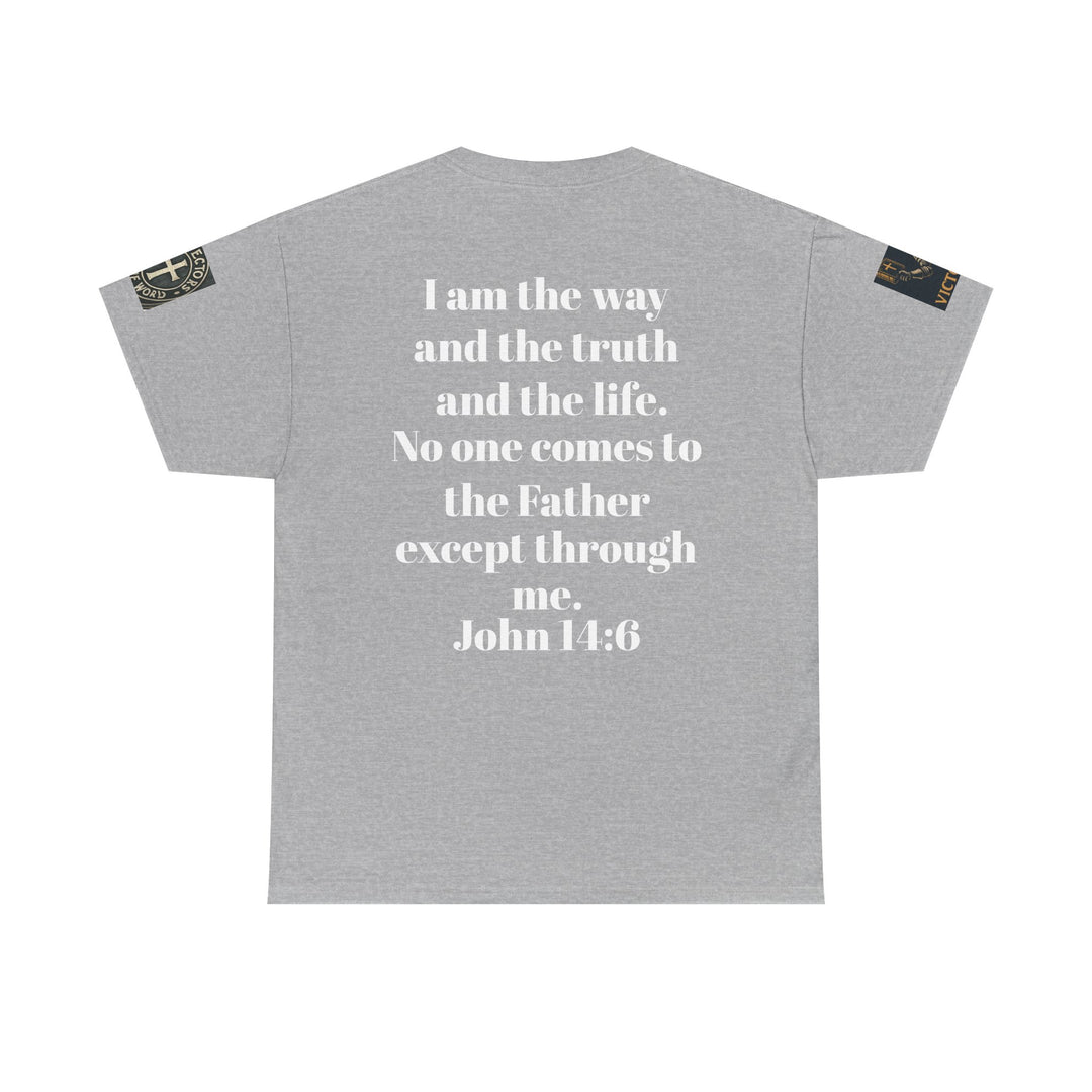 Protectors of the Word Premium Christian T-Shirt — 'Victory' Knight Design with John 14:6 Scripture