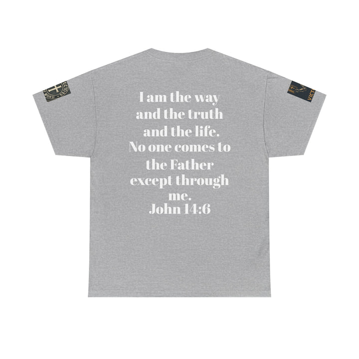 Protectors of the Word Premium Christian T-Shirt — 'Victory' Knight Design with John 14:6 Scripture