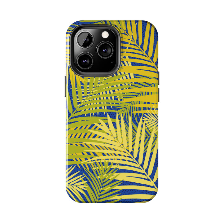 iPhone Palms on Blue Tough Phone Case