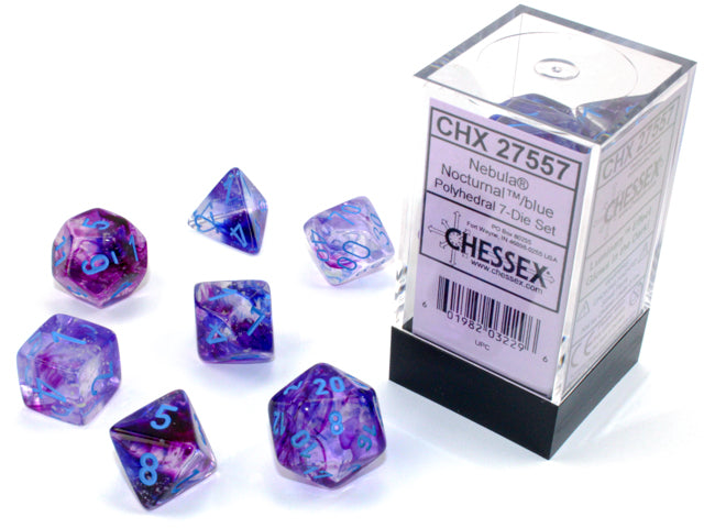 Nebula Nocturnal/blue Luminary 7-Dice/16mm/12mm/30mm/Ten10's