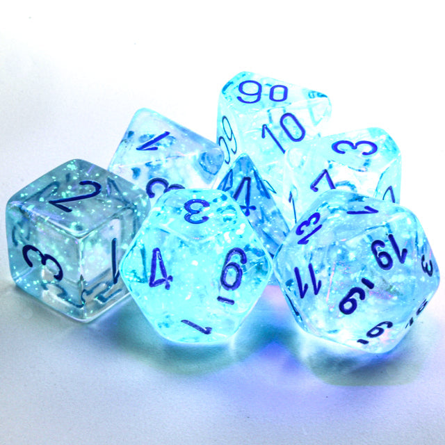 Borealis Icicle /light blue 7-Dice / 16mm / 12mm / 30mm Luminary