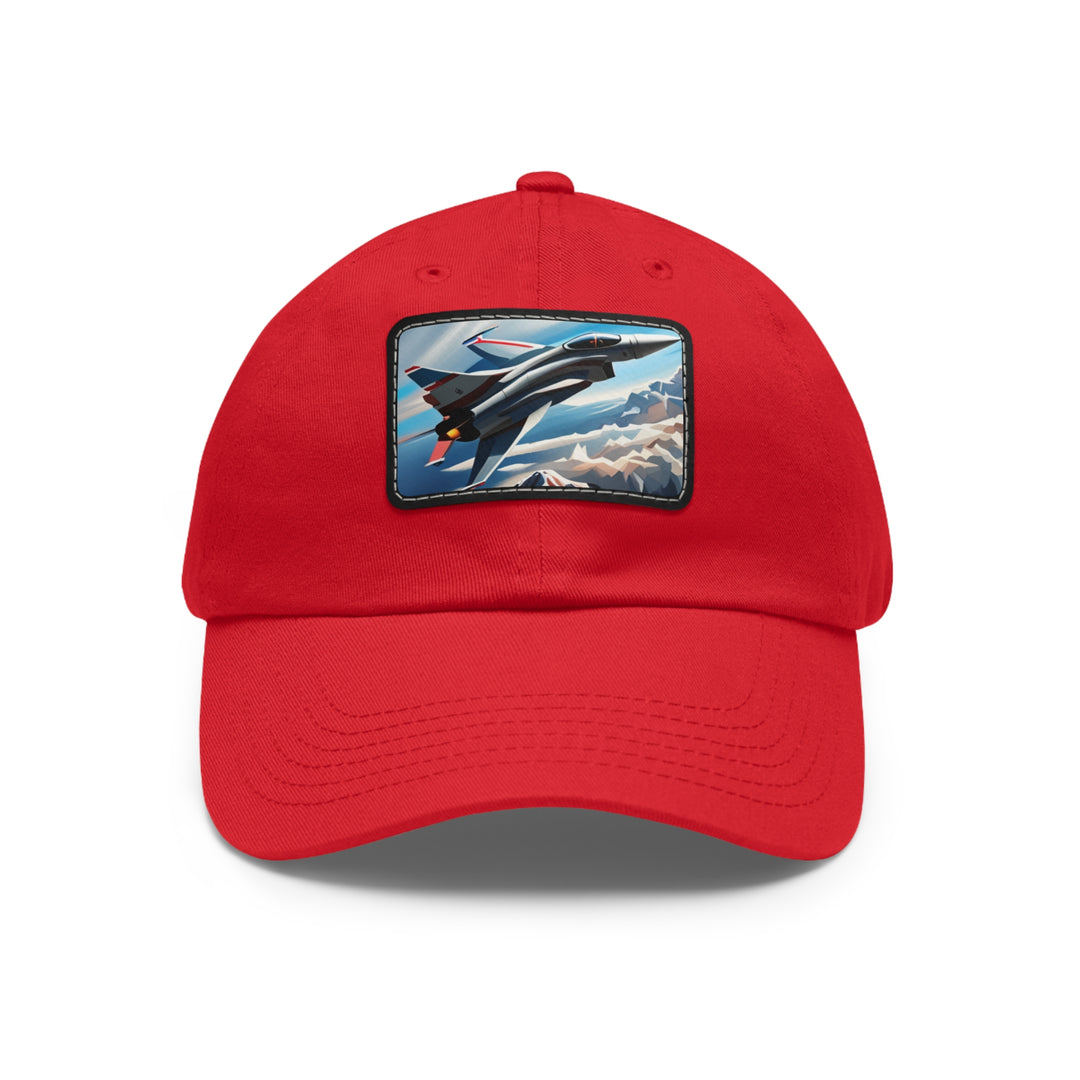 Jet Fighter Dad Hat with Leather Patch (Rectangle)