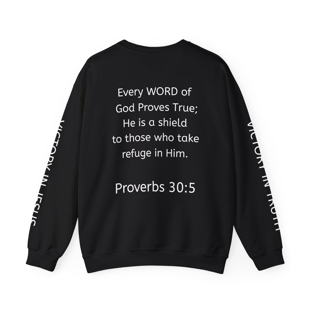Knight Shield Crewneck Sweatshirt — "Protectors of the Word Victory"