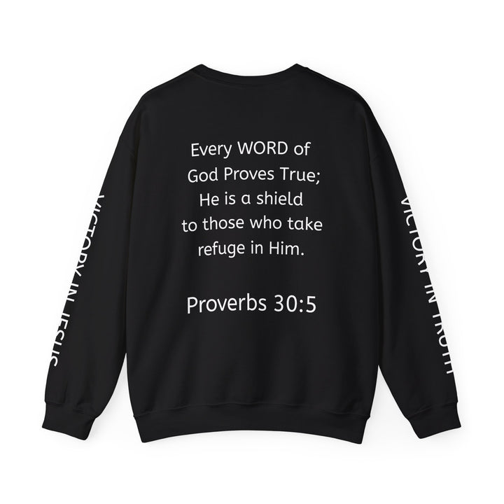 Knight Shield Crewneck Sweatshirt — "Protectors of the Word Victory"