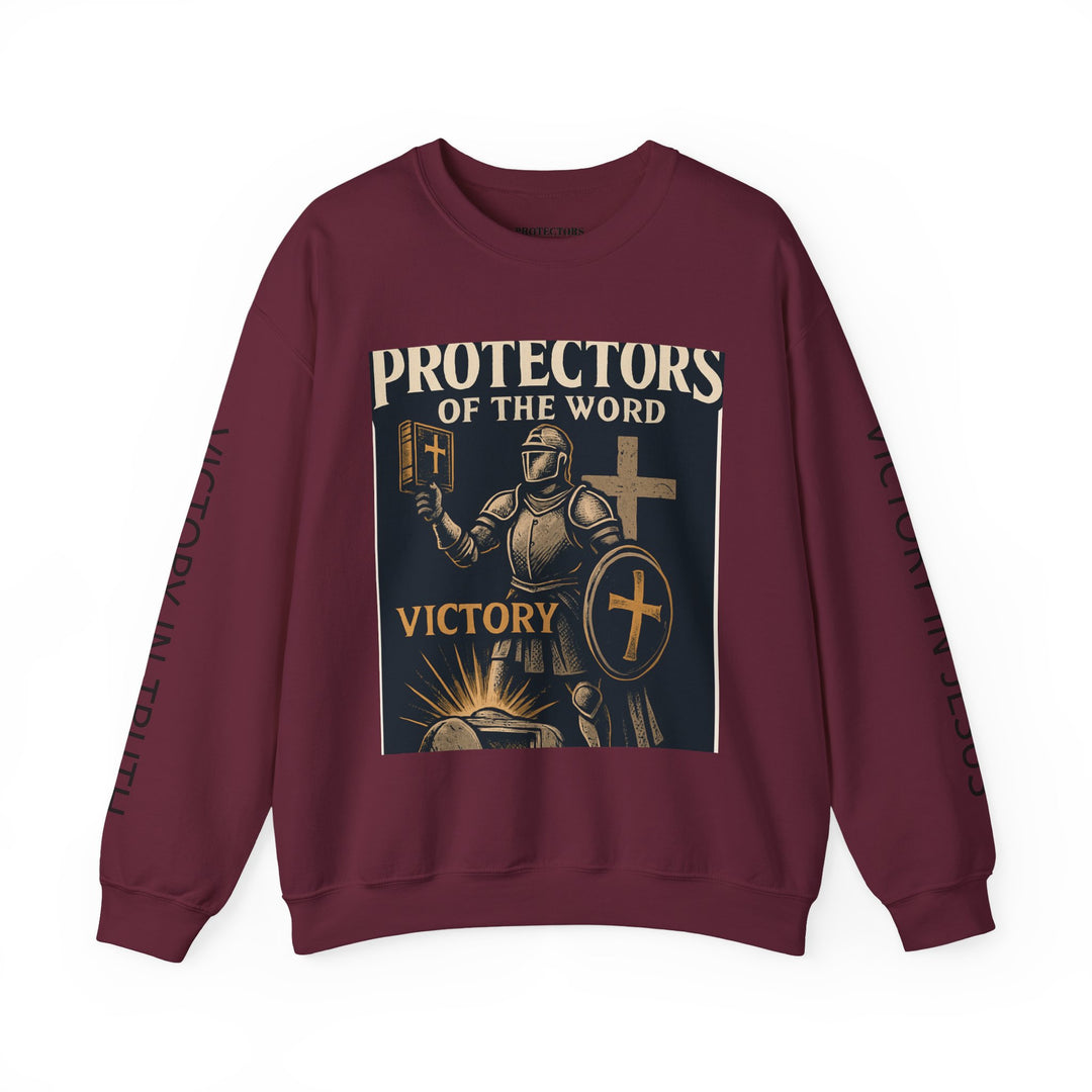Knight Shield Crewneck Sweatshirt — "Protectors of the Word Victory"