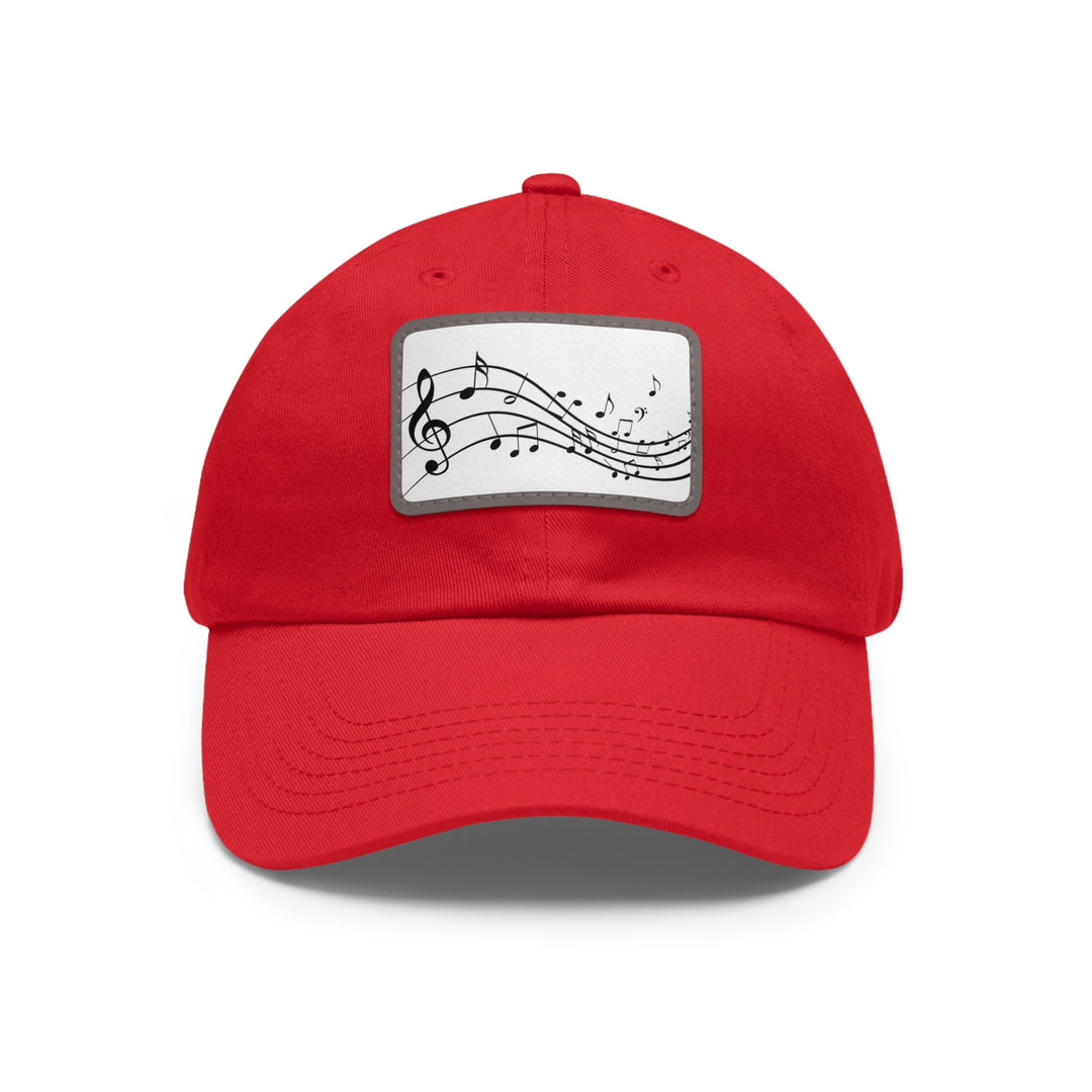 Music Clef Dad Hat with Leather Patch (Rectangle)