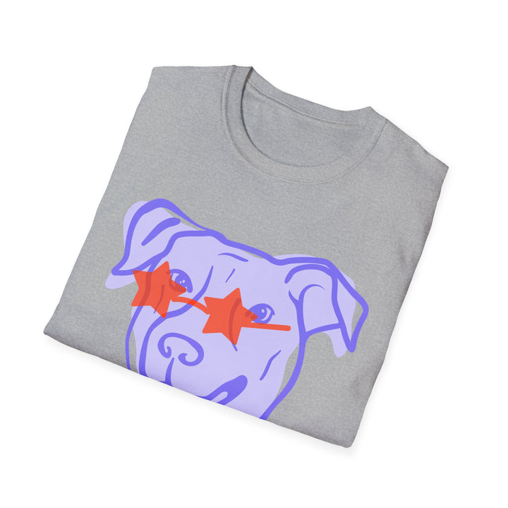 Puppy With Star Glasses Unisex Softstyle T-Shirt