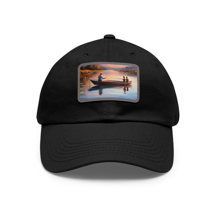 Fishing Boat Dad Hat with Leather Patch (Rectangle)